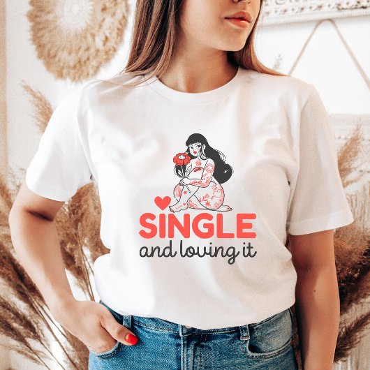 Single en Loving It Schattige Anti-Valentijns's Gi T-shirt