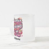 Single en Loving IT - Valentijnsdag mondig maken Matglas Koffiemok (Voorkant links)