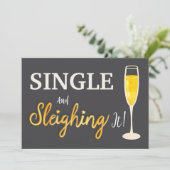 Single en Sleighing It! alleenstaande Feestdagenkaart (Staand voorkant)
