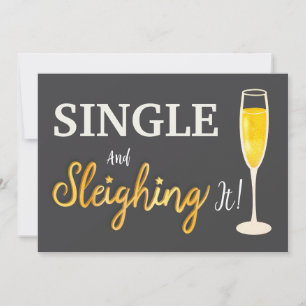 Single en Sleighing It! alleenstaande Feestdagenkaart