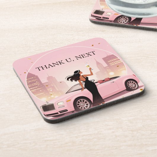 Single Era Feest Coaster| Thank U, Next Coaster Bier Onderzetter (Linkerzijde)