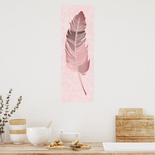 Single Feather - Mauve kleuren Poster (Keuken)