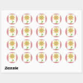 Single Flower Moederdag Ronde Sticker (Vel)