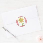 Single Flower Moederdag Ronde Sticker (Envelop)