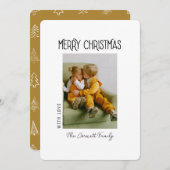 Single Foto Wit Minimalistische Kerst Kaart (Voorkant / Achterkant)