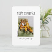 Single Foto Wit Minimalistische Kerst Kaart (Staand voorkant)
