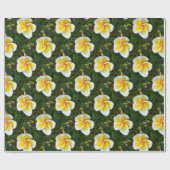 Single Frangipani Blossom Realism Art Cadeaupapier (Vlak)