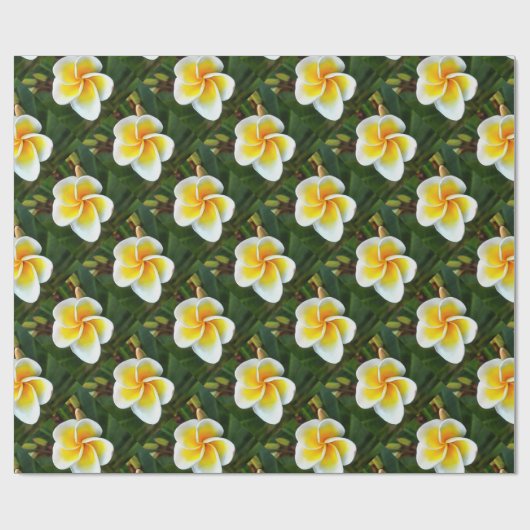 Single Frangipani Blossom Realism Art Cadeaupapier (Vlak)
