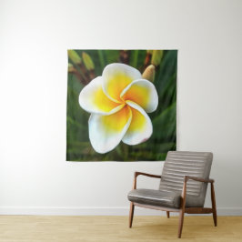 Single Frangipani Blossom Realism Art Wandkleed