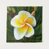Single Frangipani Blossom Realism Art Wandkleed (Voorkant)