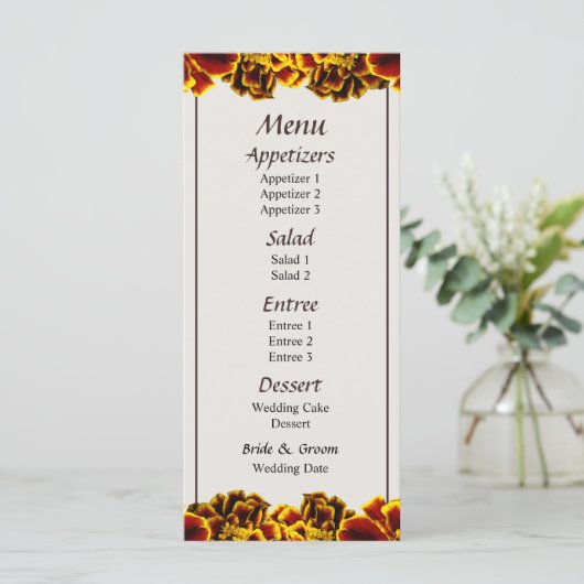Single French Marigold Menu (Staand voorkant)