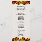 Single French Marigold Wedding Programme Programmakaart (Achterkant)