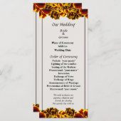 Single French Marigold Wedding Programme Programmakaart (Voorkant / Achterkant)