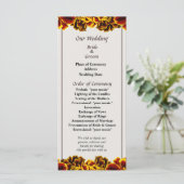 Single French Marigold Wedding Programme Programmakaart (Staand voorkant)