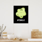 #Single Funny Solo Cell Biology Pun Dark BG Poster (Keuken)