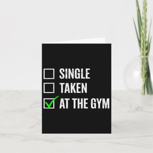 Single genomen in de sportschool Grappige Workout  Kaart (Voorkant)