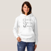SINGLE, GETROUWD, Hehehe Grappige Relatie Hoodie (Voorkant volledig)