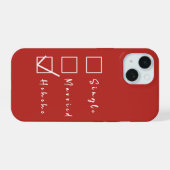 SINGLE, GETROUWD, Hehehe Grappige Relatie iPhone 15 Case (Achterkant horizontaal)