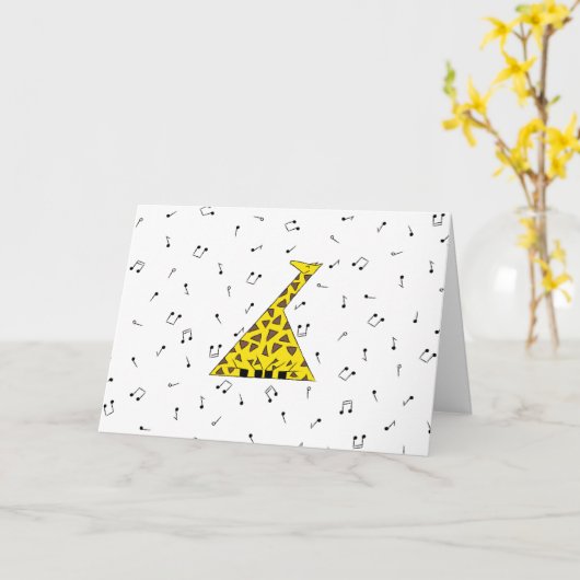 Single Giraffe Card Kaart (Gele Bloem)