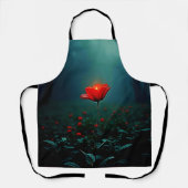 Single Glowing Red Flower Art Schort (Voorkant)