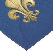 Single Gold Fleur De Lis op blauw Korte Tafelloper (Hoek)