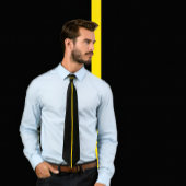 Single Gold Stripe op zwart Stropdas