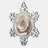 Single Graceful Roos Tin Sneeuwvlok Ornament (Rechts)