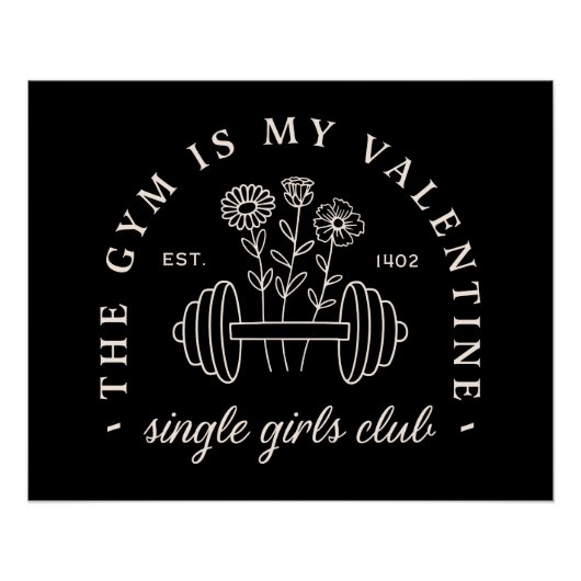 Single Grappige Valentijn's Day gym meisjes retro  Perfect Poster (Voorkant)