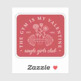 Single Grappige Valentijn's Day gym meisjes rood Sticker