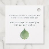 Single Green Eucalyptus Leaf Dank u bruiloft Bedankjes Labels (Achterkant)