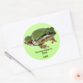 Single Green Kikker bij Rest Fotograaf op maat Ronde Sticker (Envelop)