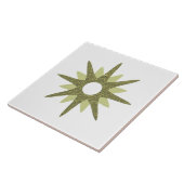 Single Green Starburst uit het midden van de eeuw  Tegeltje (Zijkant)