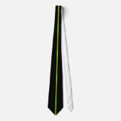 Single Green+Yellow Stripe op zwart Stropdas (Voorkant)