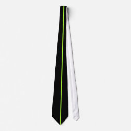 Single Green+Yellow Stripe op zwart Stropdas