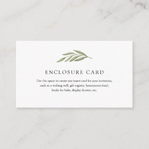 Single Greenery Branch Enclosure Card Informatiekaartje