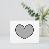 Single Grey Heart Briefkaart 0001 (Staand voorkant)