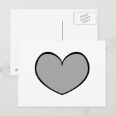 Single Grey Heart Briefkaart 0001 (Voorkant / Achterkant)