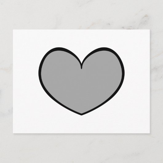 Single Grey Heart Briefkaart 0001 (Voorkant)