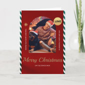 Single Guy Kerst Kaart met Dog 5x7" (Voorkant)