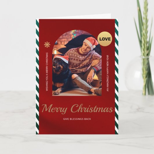 Single Guy Kerst Kaart met Dog 5x7" (Voorkant)