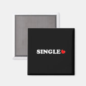 Single Heart Anti Valentijnsdag voor Singles Manne Magneet (Voorkant / Achterkant)