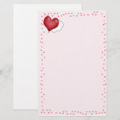 Single Heart Ballon Flying Solo Briefpapier (Voorkant / Achterkant)