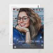 Single helemaal, meisje of man kerstfoto briefkaart (Voorkant / Achterkant)