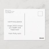 Single helemaal, meisje of man kerstfoto briefkaart (Achterkant)