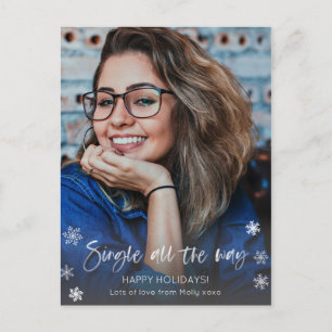Single helemaal, meisje of man kerstfoto briefkaart