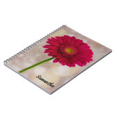 Single Hot Pink Gerbera Spiral notitieboek (Linkerzijde)