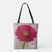 Single Hot Pink Gerbera Tote bag (Achterkant)
