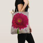 Single Hot Pink Gerbera Tote bag (Dichtbij)