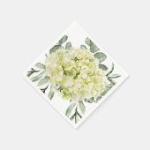 Single Hydrangea Black Monogram Cocktail Servet (Hoek)