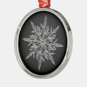 Single Ice Crystal on Black Elegant Metalen Ornament (Links)